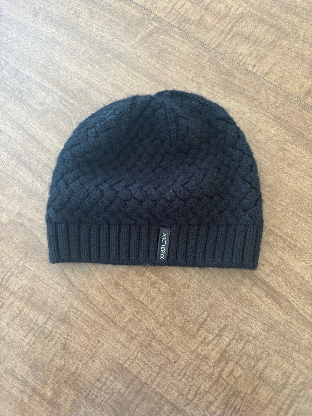 Arc'teryx Black Cable Knit Wool Blend Beanie
